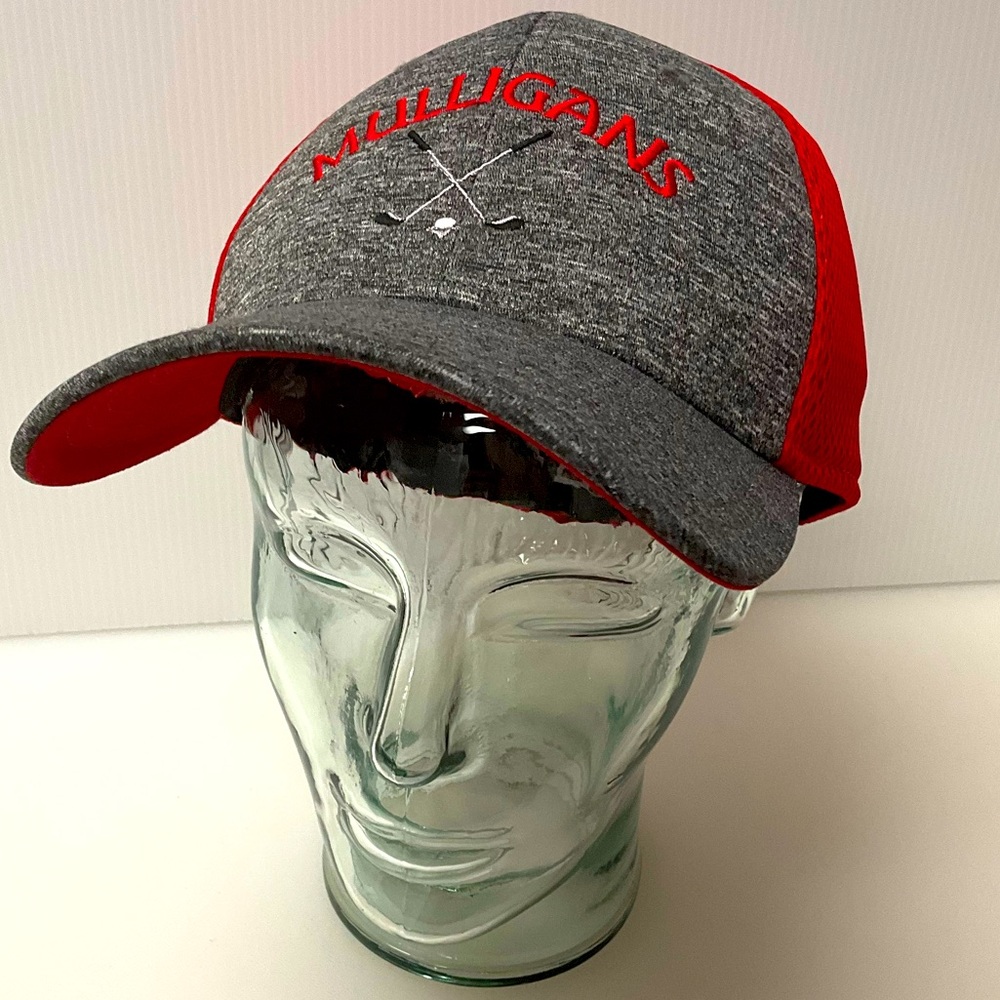 NEW ERA 39 Thirty M/L Hat Cap Mulligans Golf Shamrock 21 Non Adj. Gray Red NWT